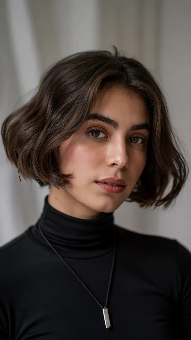 fall-haircuts-2025-short Romantic Short Bob with Natural Texture