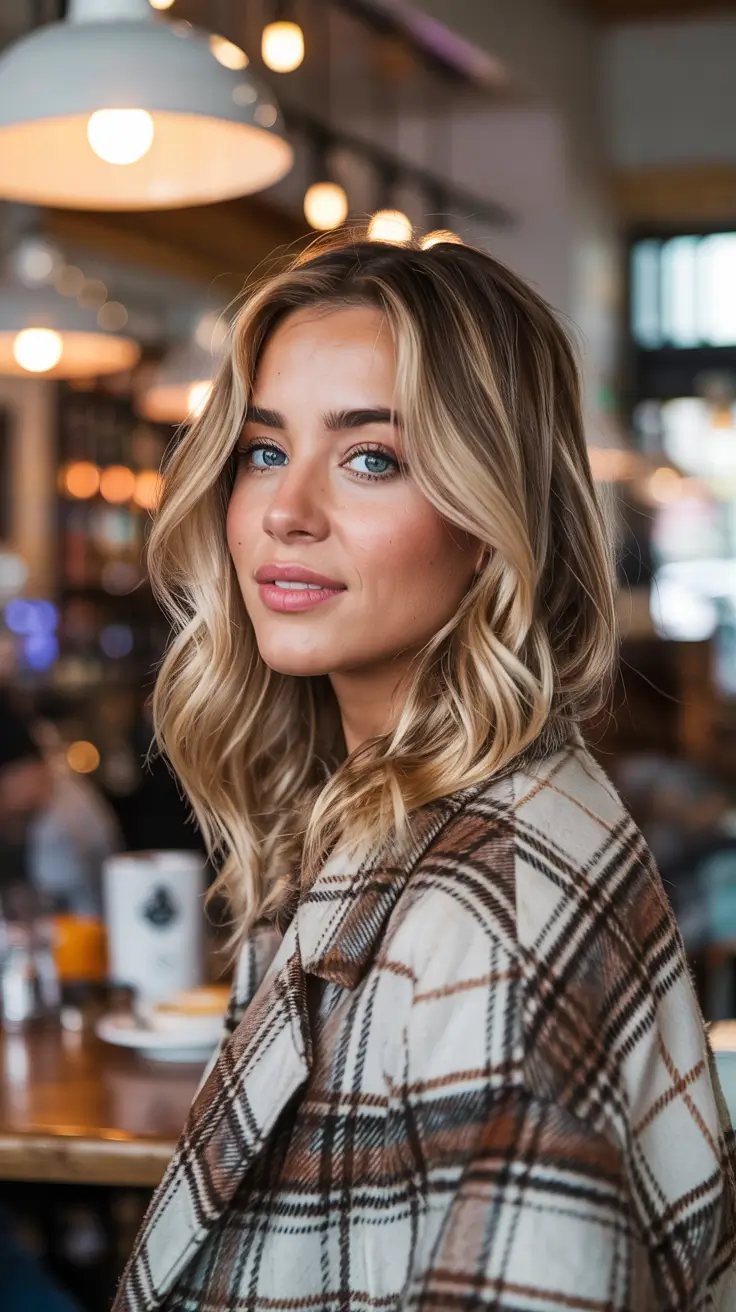 fall haircuts for women Chic Shoulder-Length Blonde with Loose Curls
