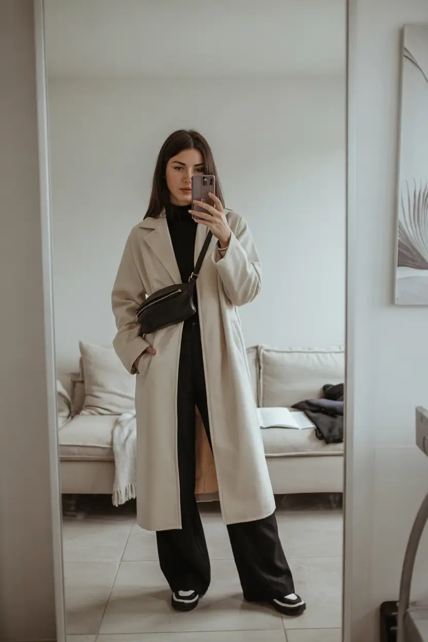 fall winter outfits 2025 Minimalist Monochrome