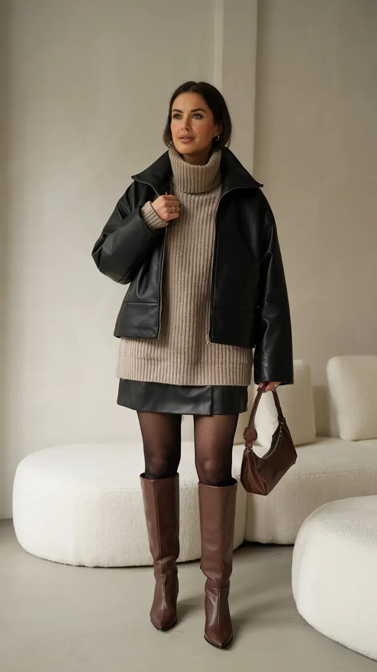 fall winter outfits Cozy Neutrals with a Modern Edge