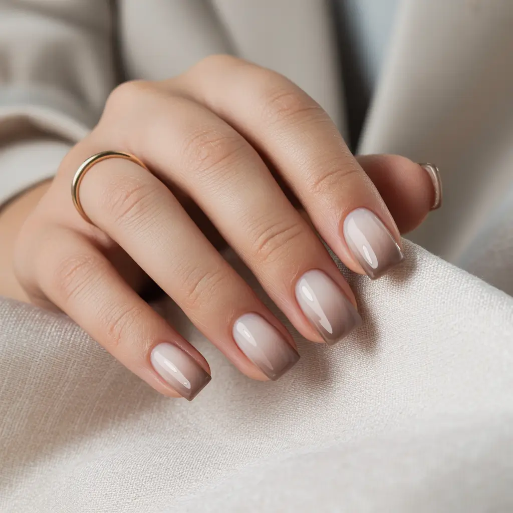 fall winter nails 2025 Modern Neutral Fade