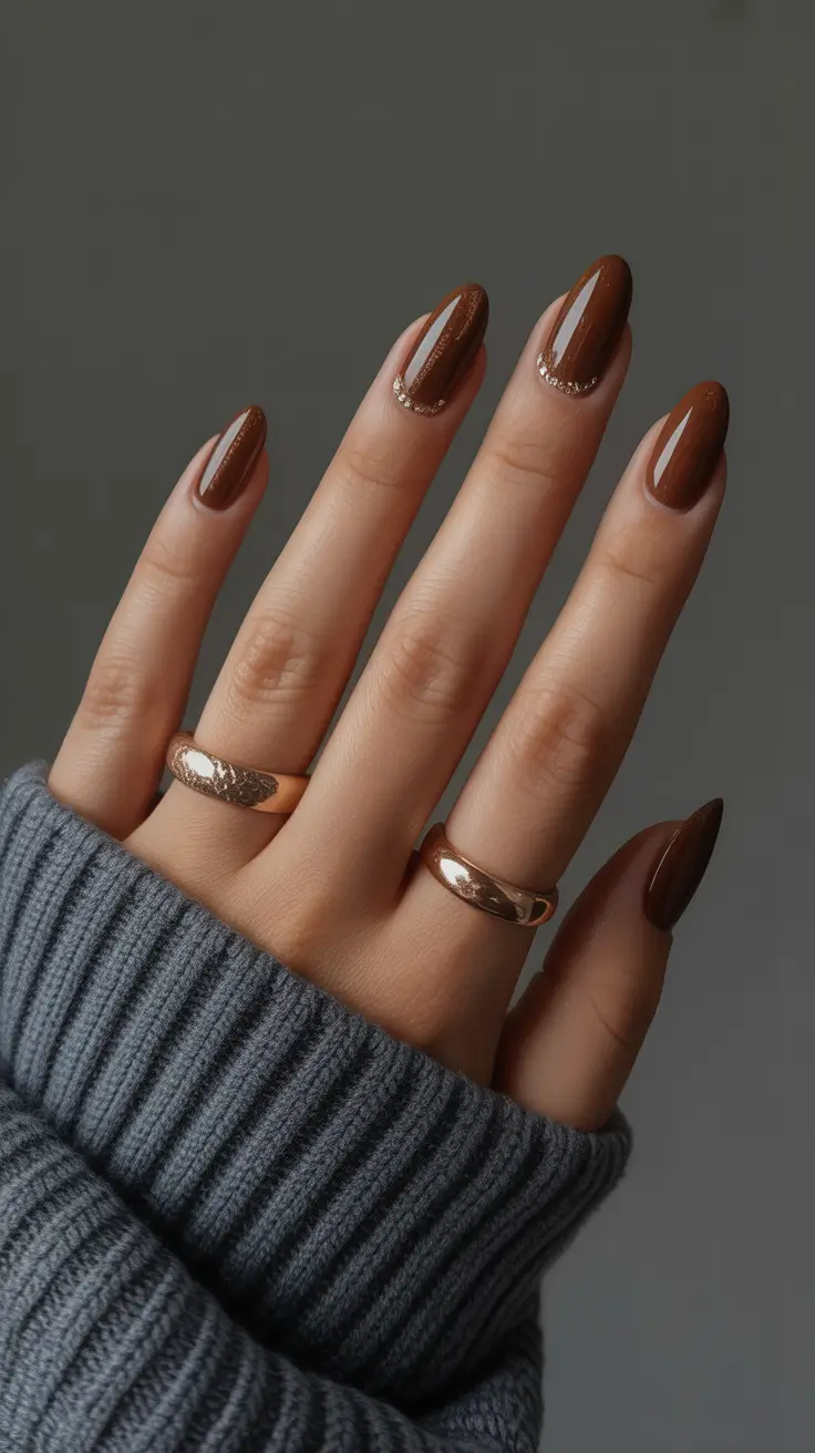 fall winter nails 2025 Cocoa Shimmer Lines