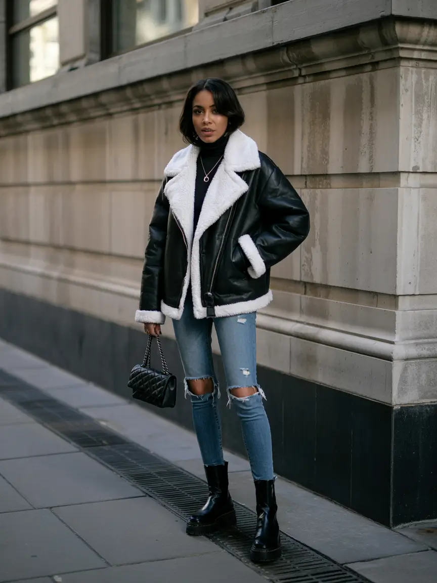 winter outfits blackgirl shein Classic Shearling Update
