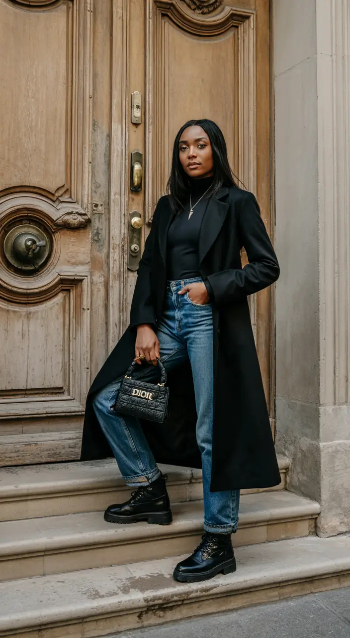 winter outfits blackgirl streetwear Polished Parisian Vibes