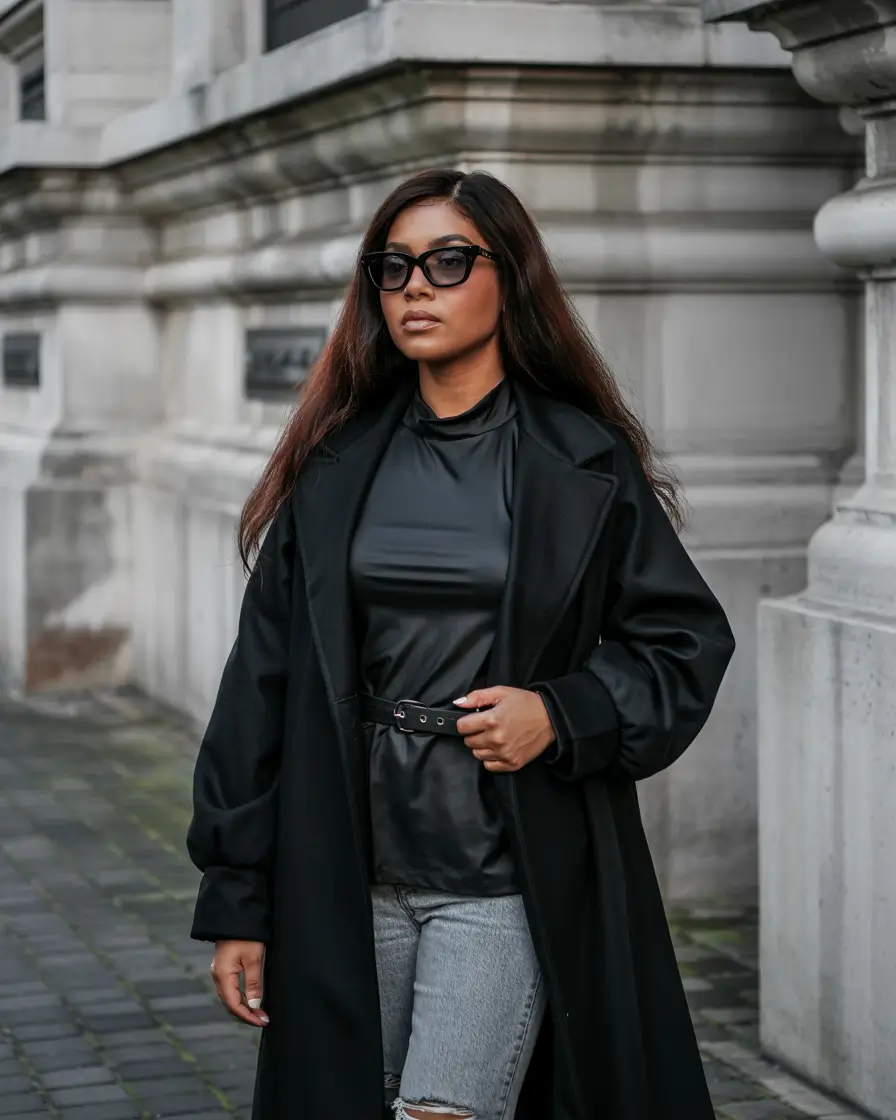 winter outfits blackgirl 2025 Monochrome Power Play
