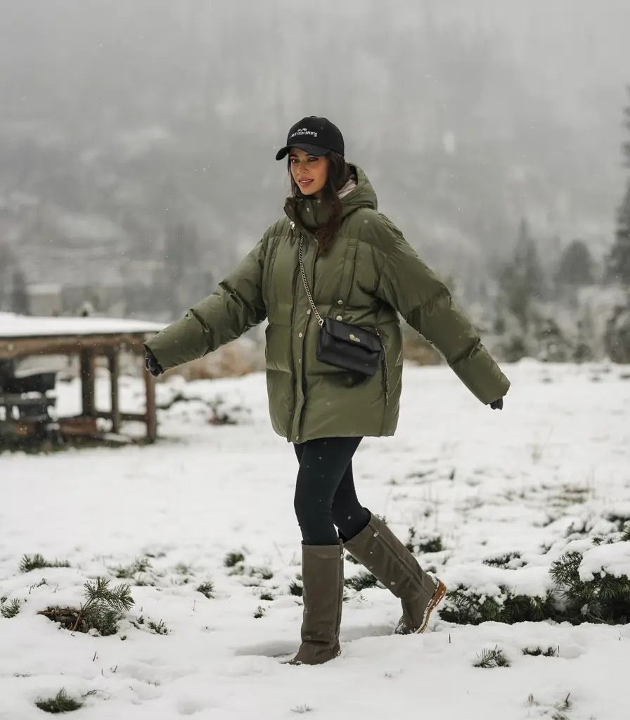 winter-outfits-casual-khaki-puffer
