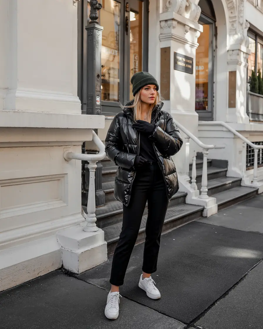 winter-outfits-aesthetic-black-puffer