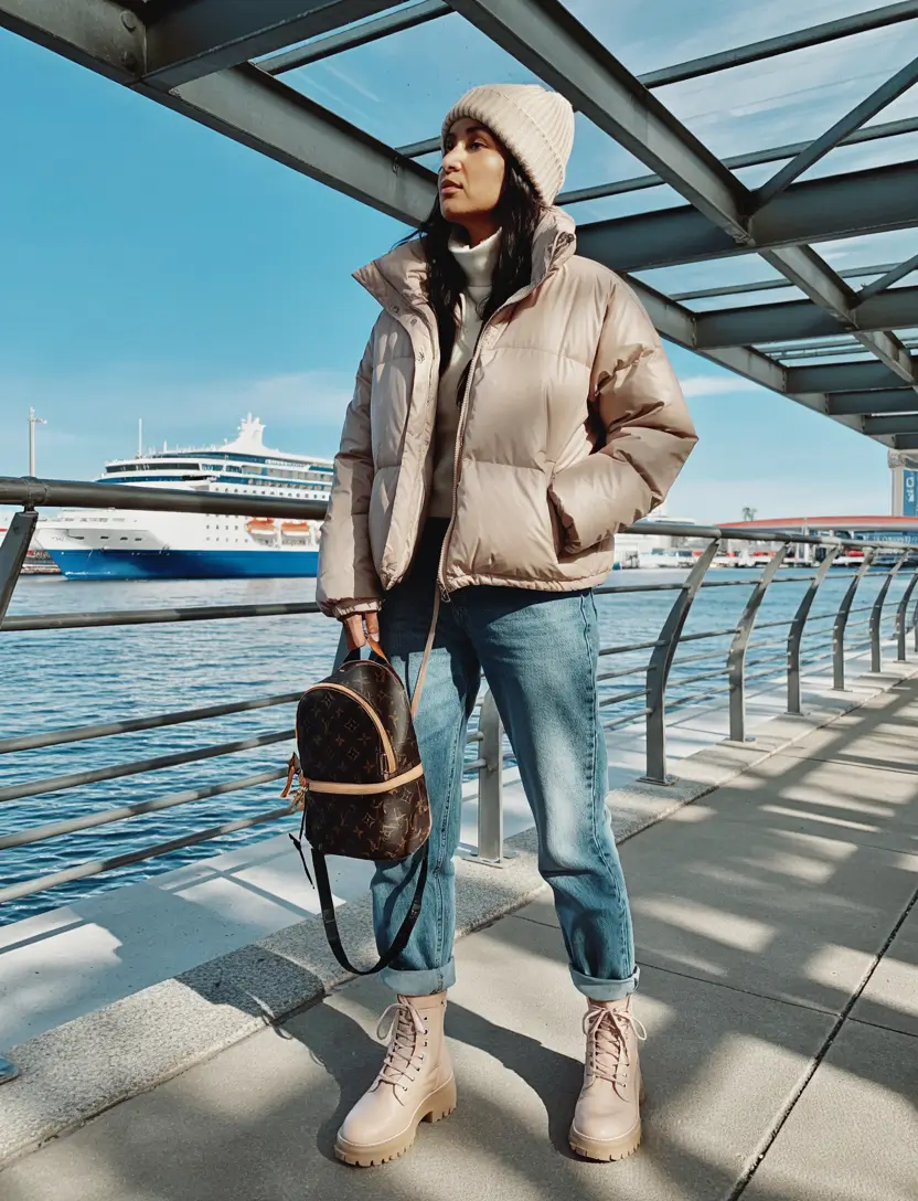 puffer jacket outfit Weekend Harbor Comfort
