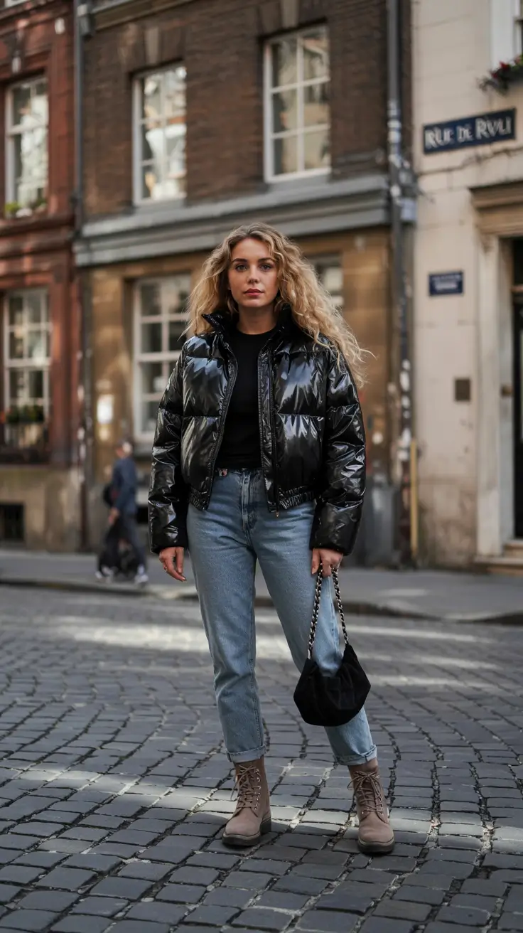 puffer jacket outfit Edgy Black Street Cool