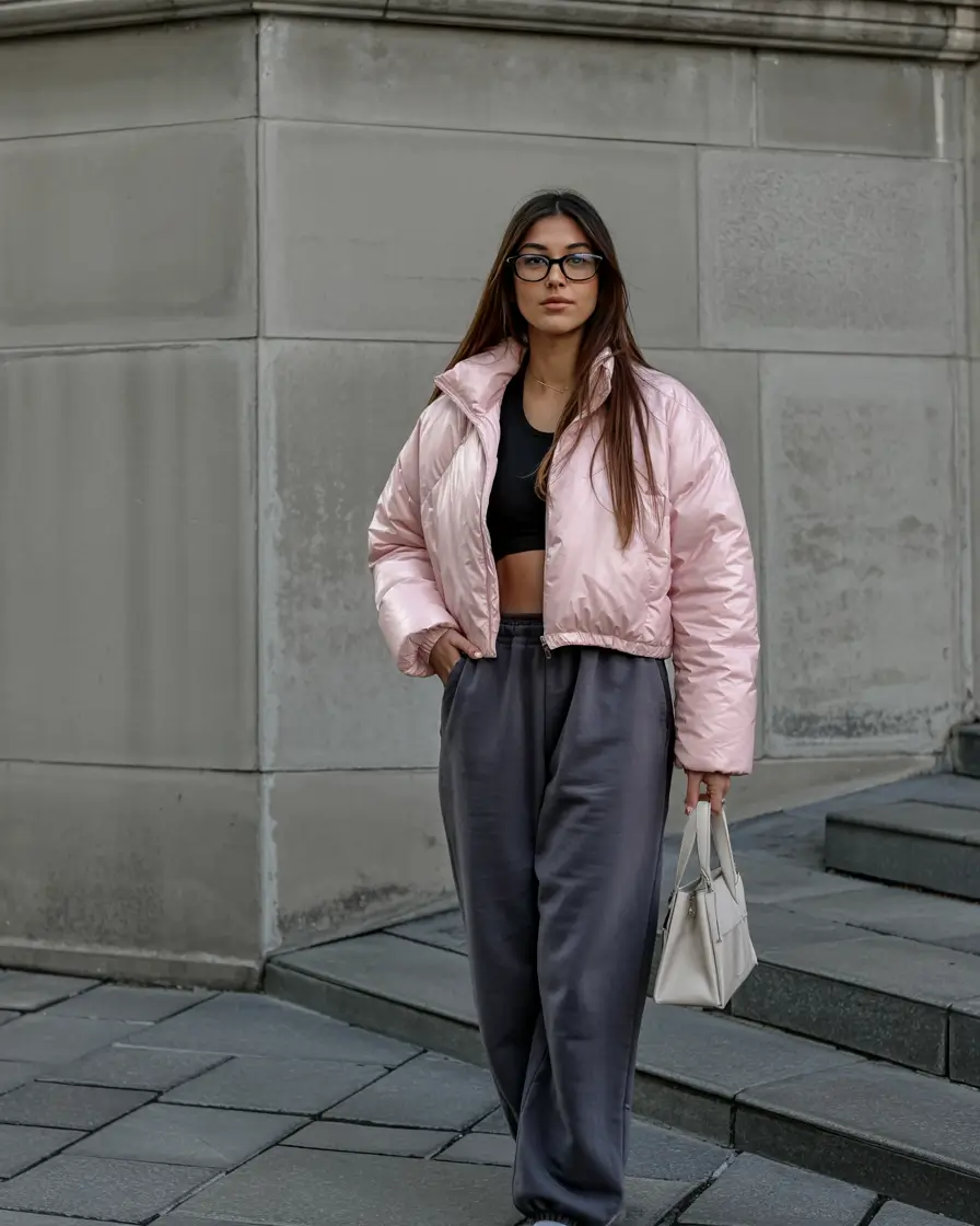 puffer jacket outfit Playful Pastel Punch