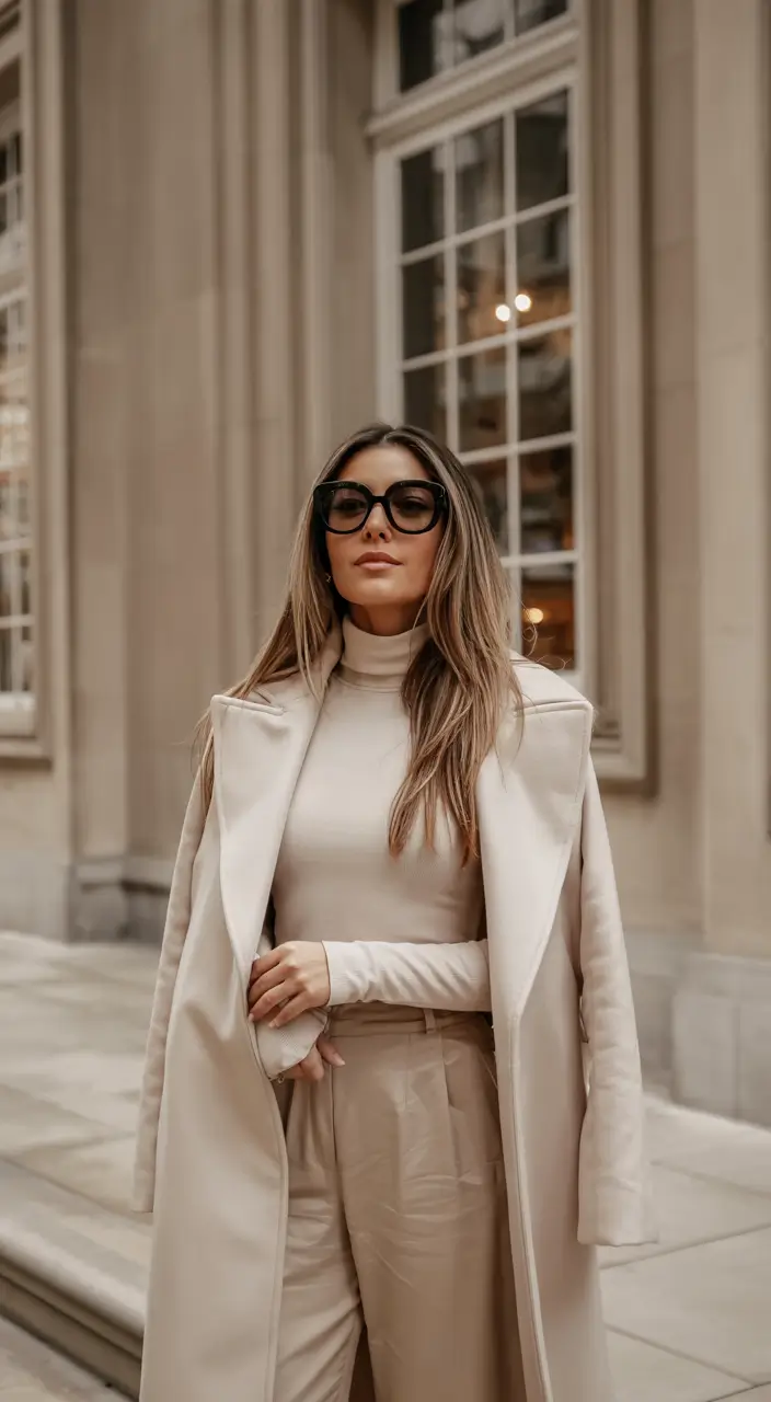 winter fashion outfits classy chic All-Beige Minimalist Elegance