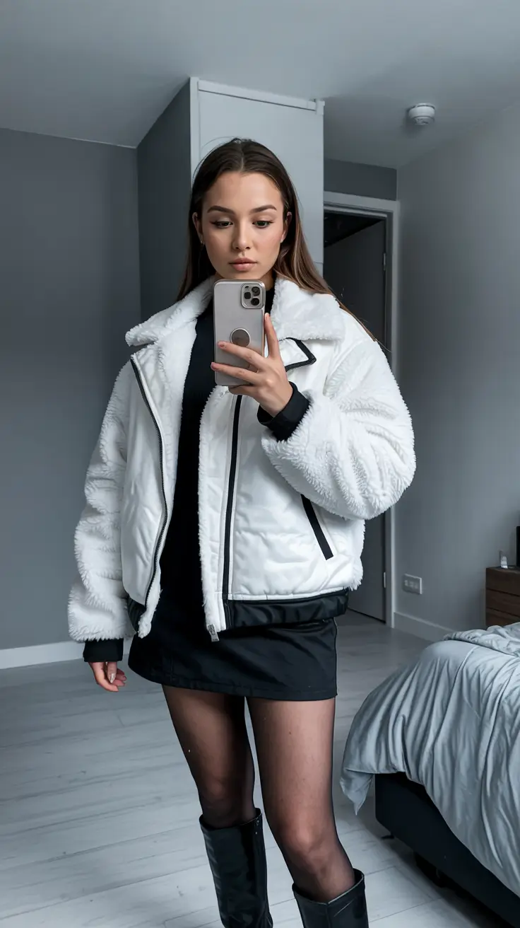 winter fashion outfits dressy classy Monochrome White Chic