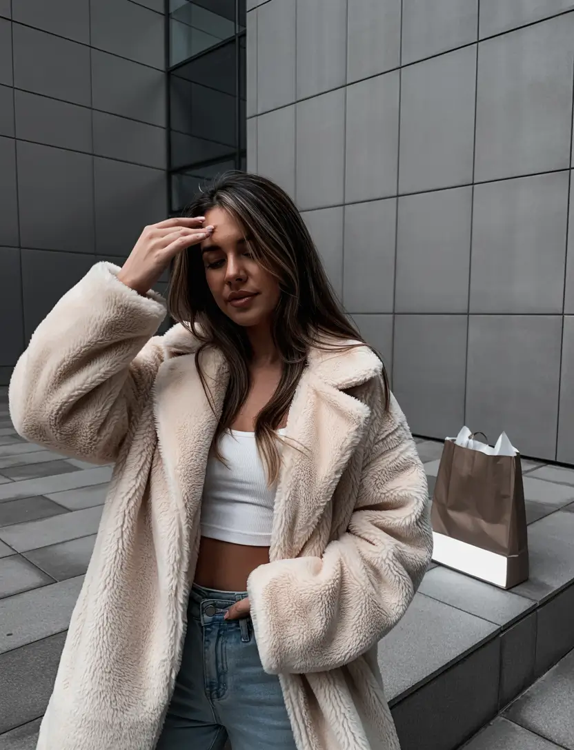 winter fashion outfits casual Cozy Cream Minimalism