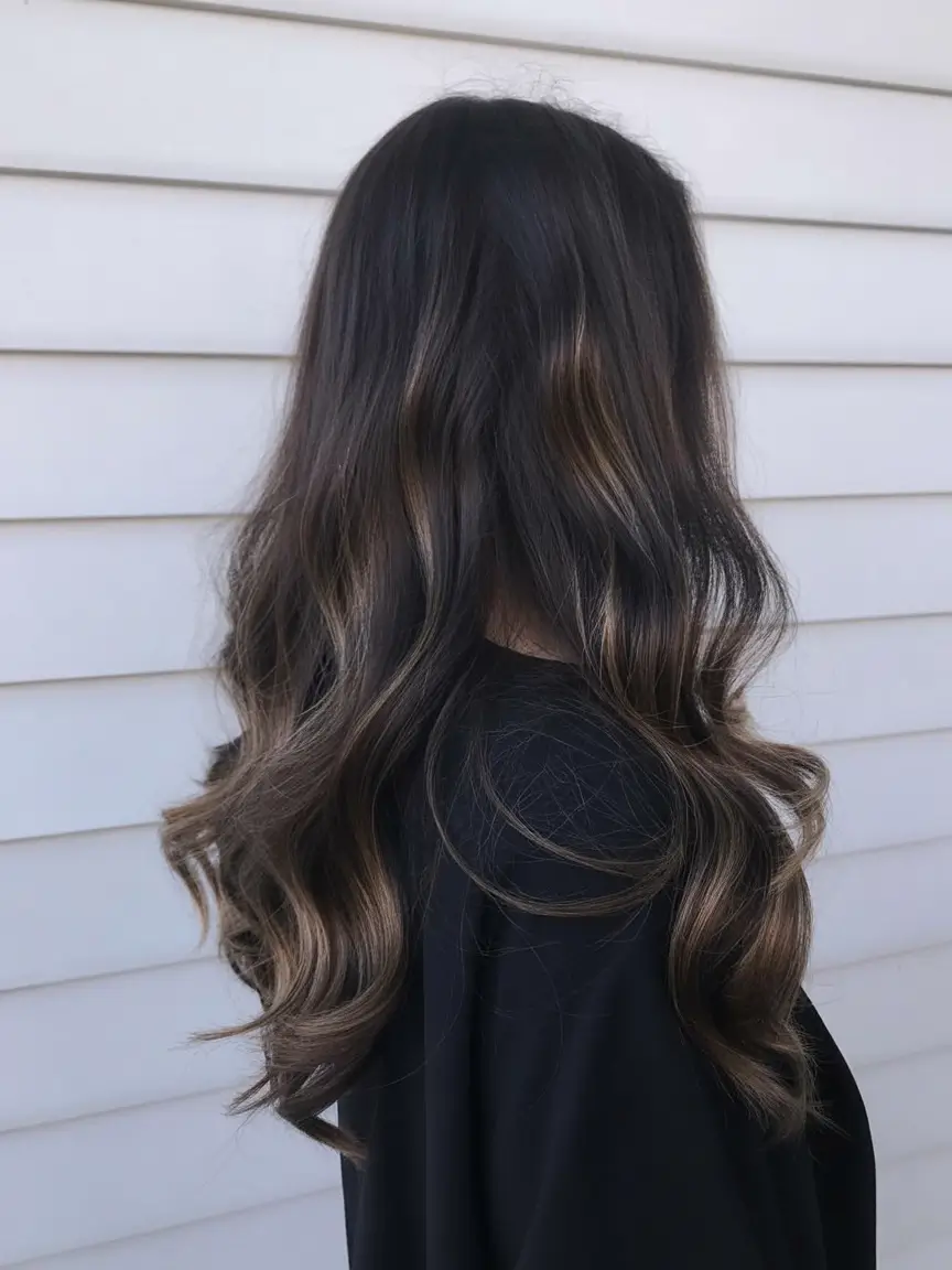 winter hair colors for brunettes 2025 Dark Brunette with Subtle Balayage