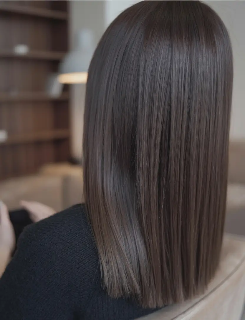 winter hair colors for brunettes 2025 Polished Dark Brunette Bob