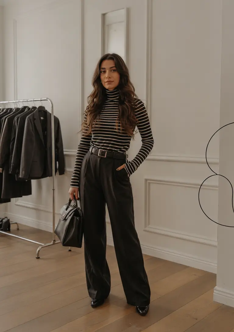 winter office outfits women Classic Stripes Reimagined