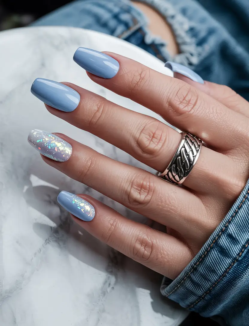 winter acrylic nails blue ice mirage