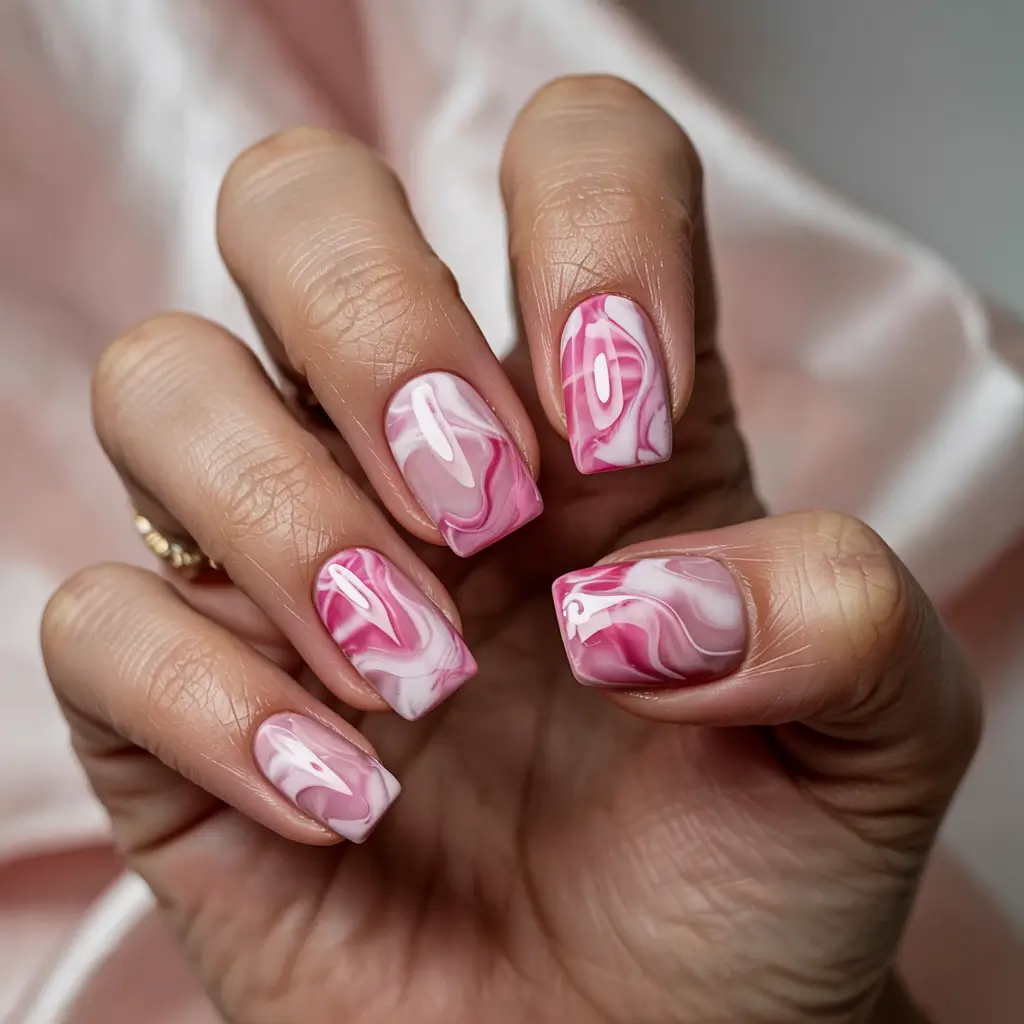 winter-acrylic-nails-pink-Pink-Marble-Whispers