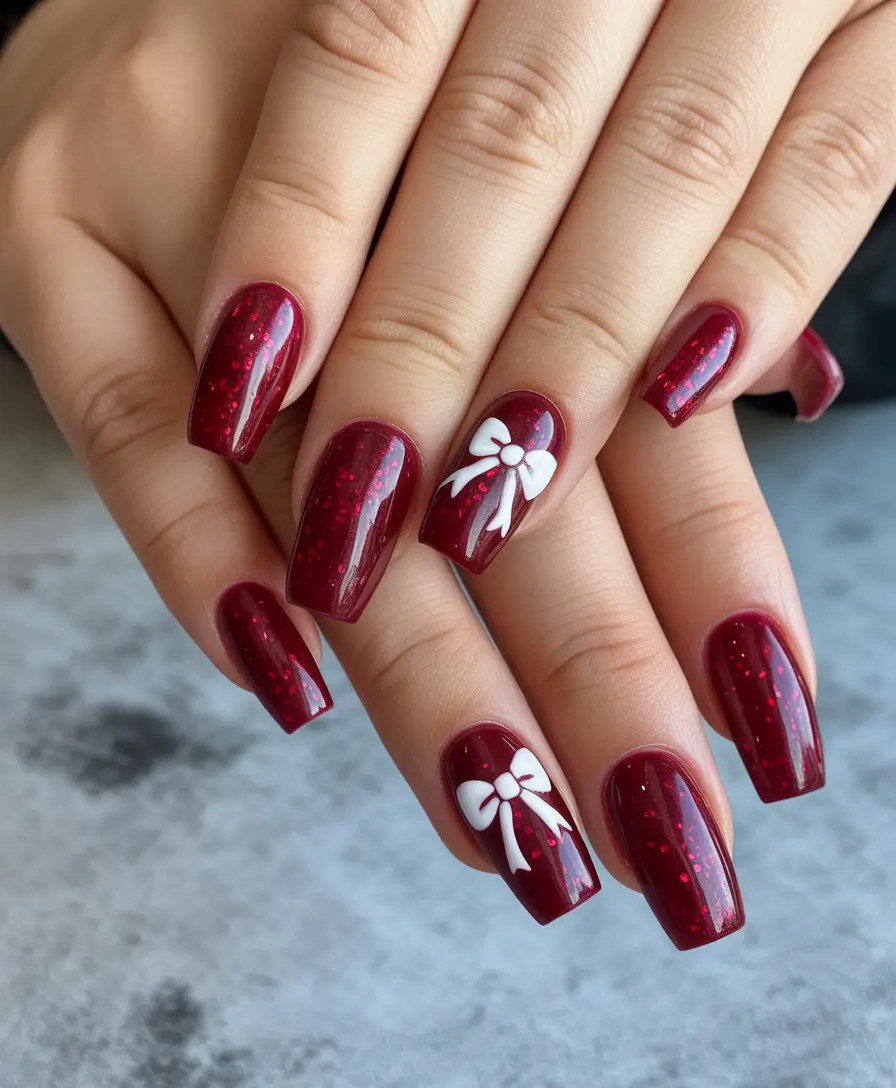 winter-acrylic-nails-designs-Cranberry-Velvet-Charm