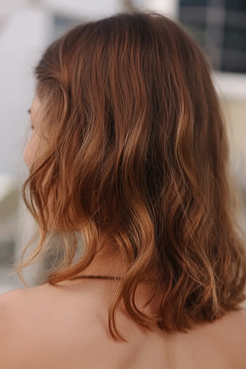 winter hair colors auburn Warm Auburn Short Waves
