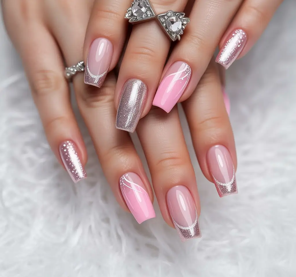 Best Gel Nails Christmas 2025 Rosy Glow Glam