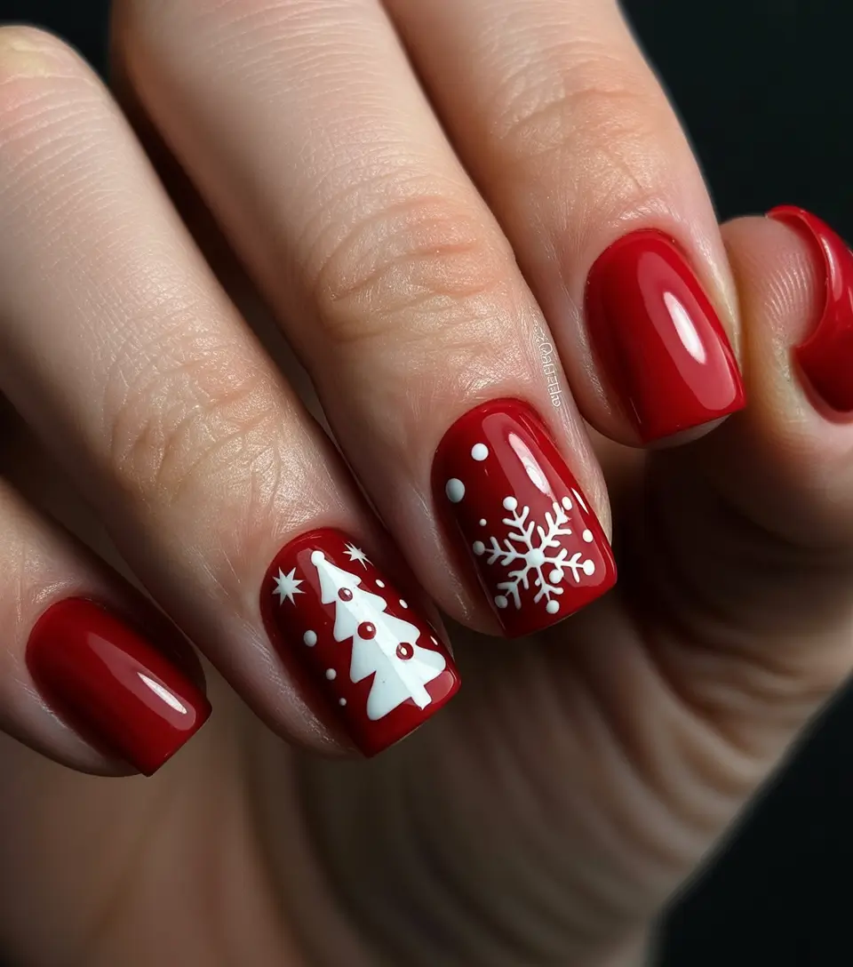 Best Gel Nails Christmas 2025 Classic Red Holiday Spirit