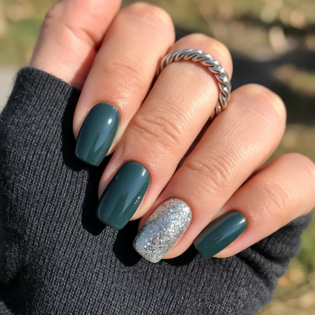 Best Gel Nails Christmas 2025 Emerald Sparkle