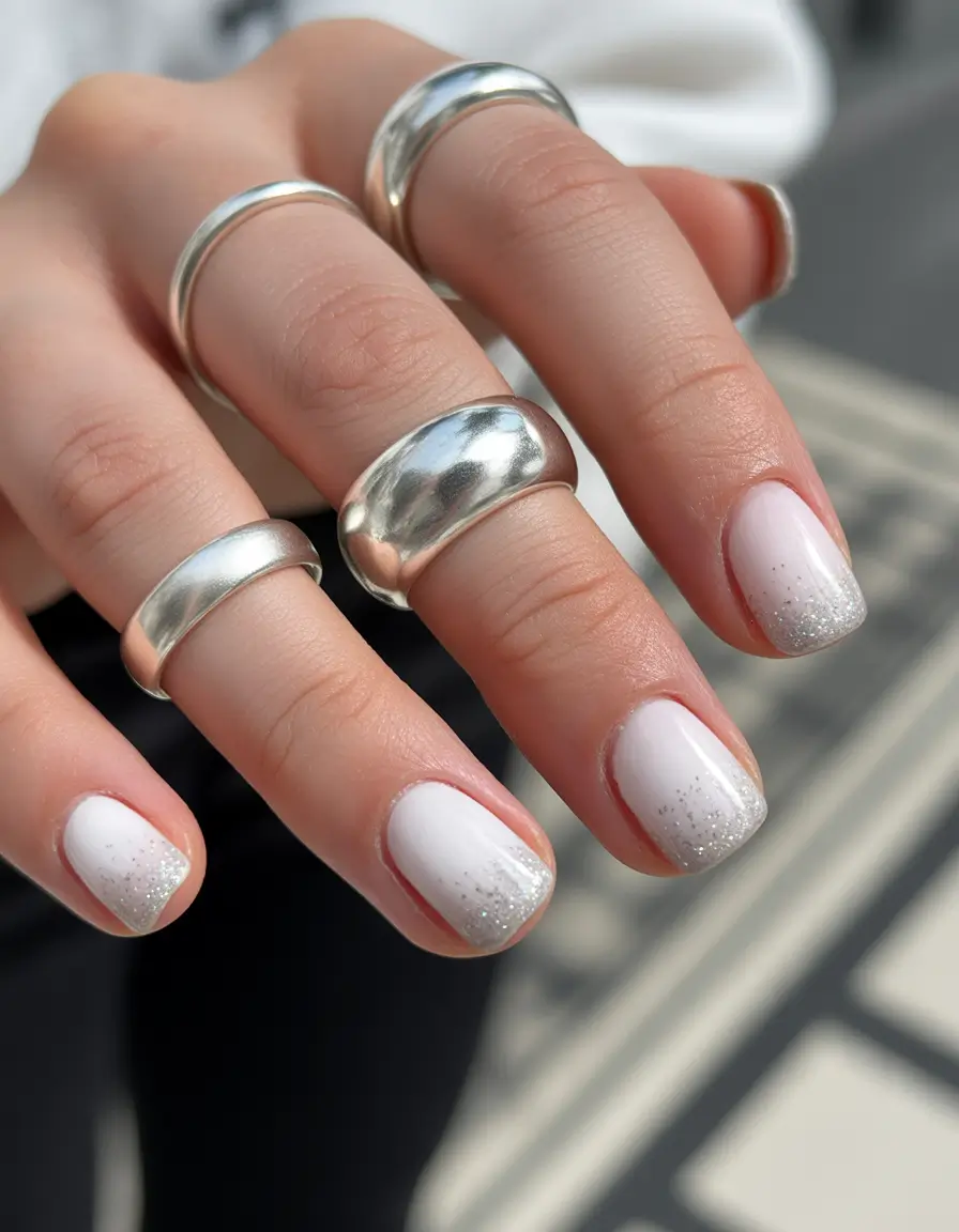 Best Gel Nails Christmas 2025 Snowy White Minimalism