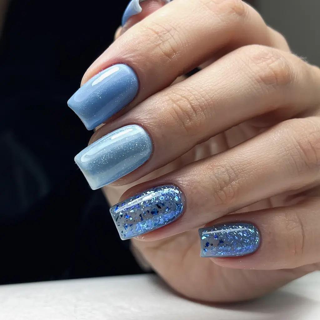 blue winter nails design Arctic Daydream