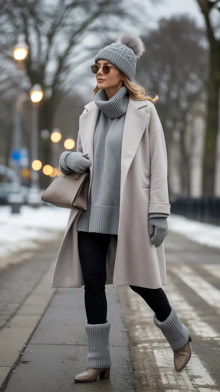 casual december outfits for women Soft Neutrals and Structured Warmth