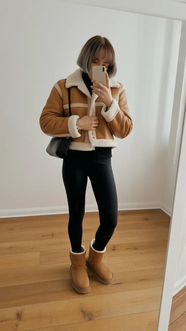 december outfits casual Cozy Chic with Shearling