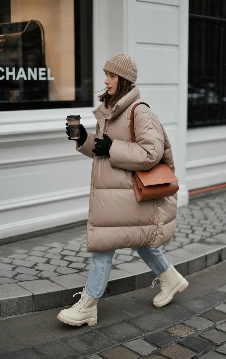 december outfits casual comfy Chic Street Layers in Beige