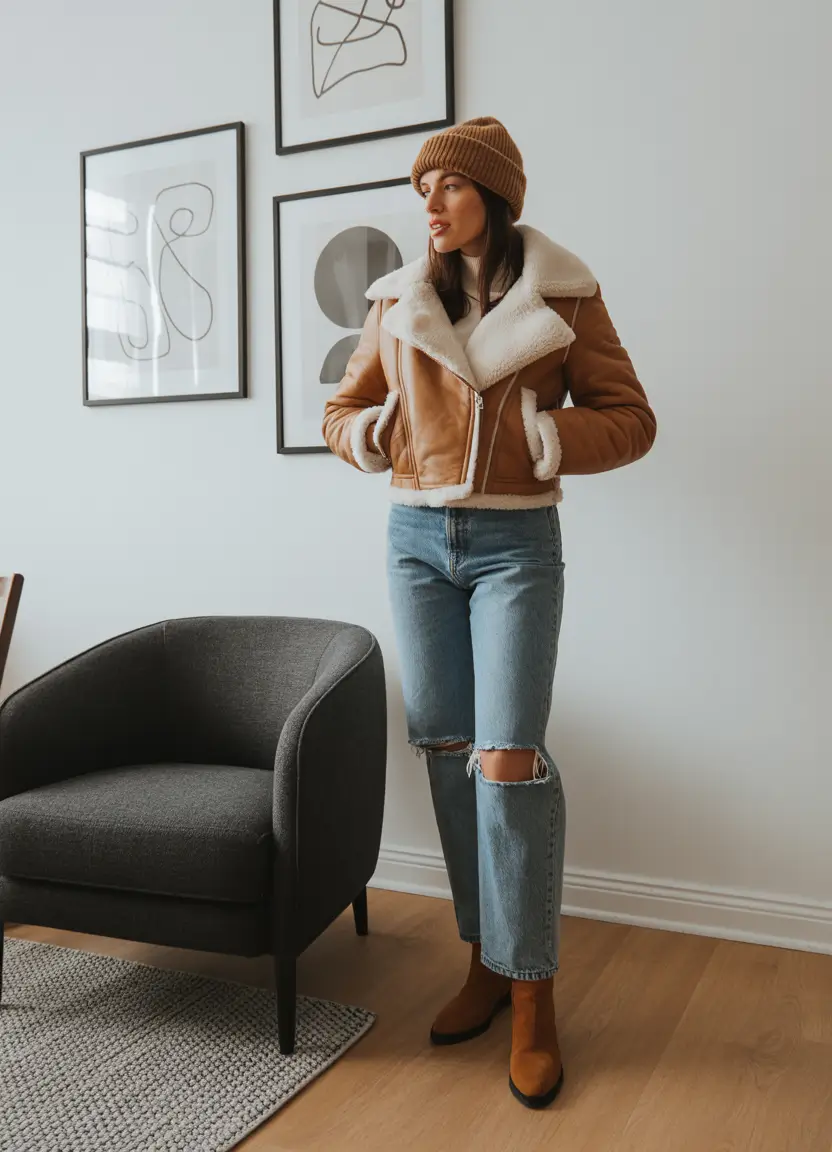 business casual outfits December Warm Textures and Timeless Denim