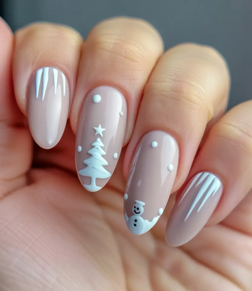 Christmas nails 2025 Nordic Wonderland