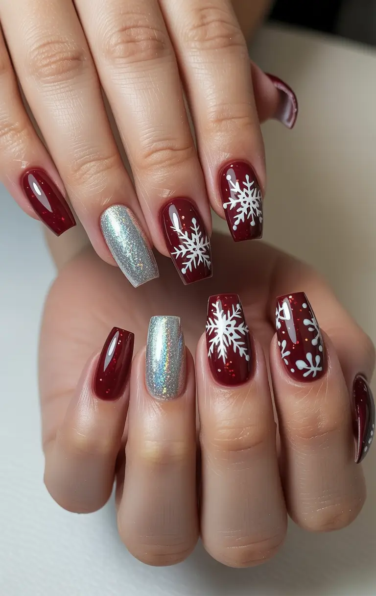 winter gel Silver Spark and Crimson Flakes