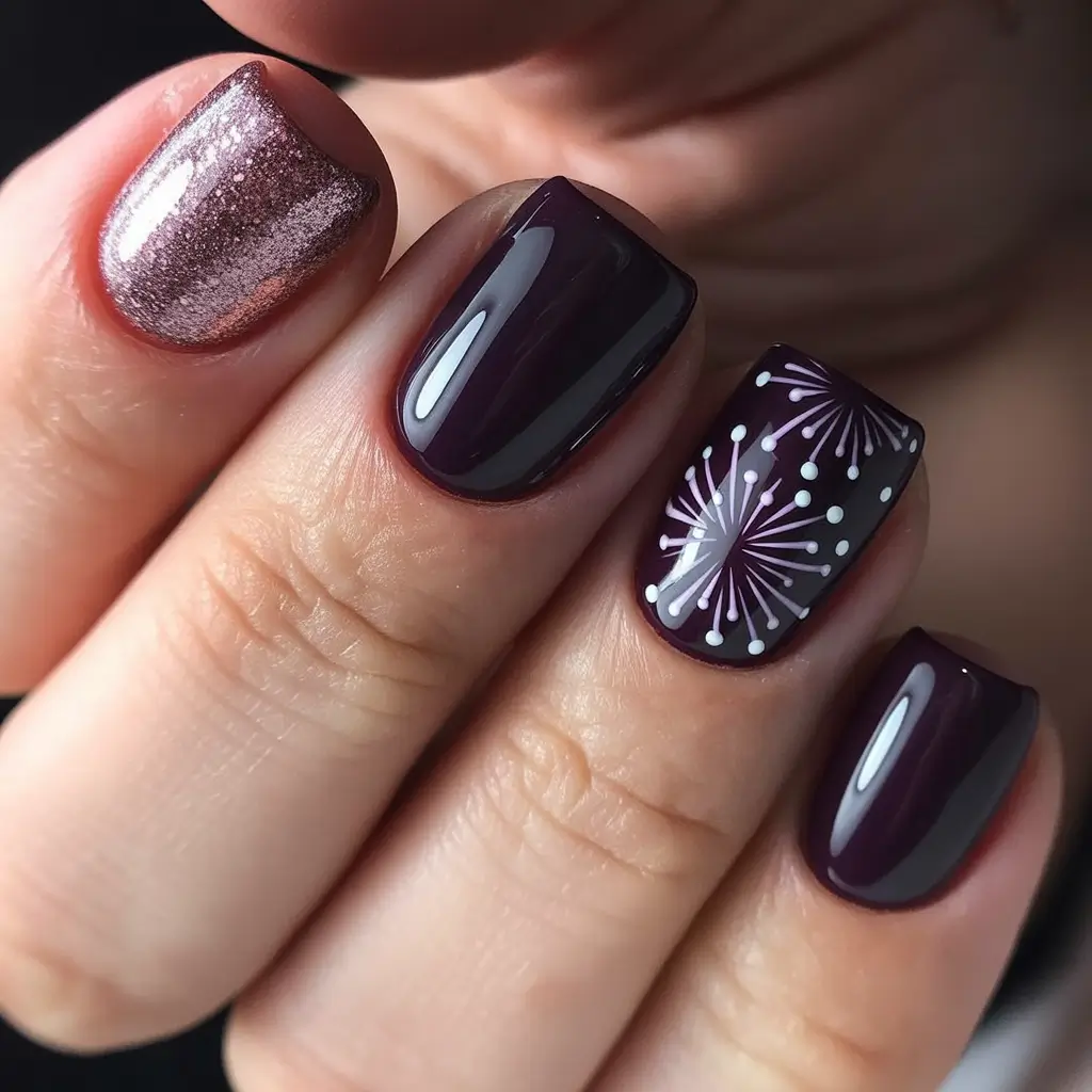 christmas nail colors winter Plum Fireworks
