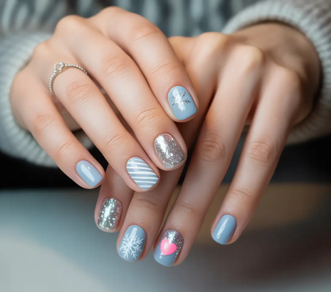 christmas-nails-acrylic-ideas-2025-Frosty-Blue-Short-Magic