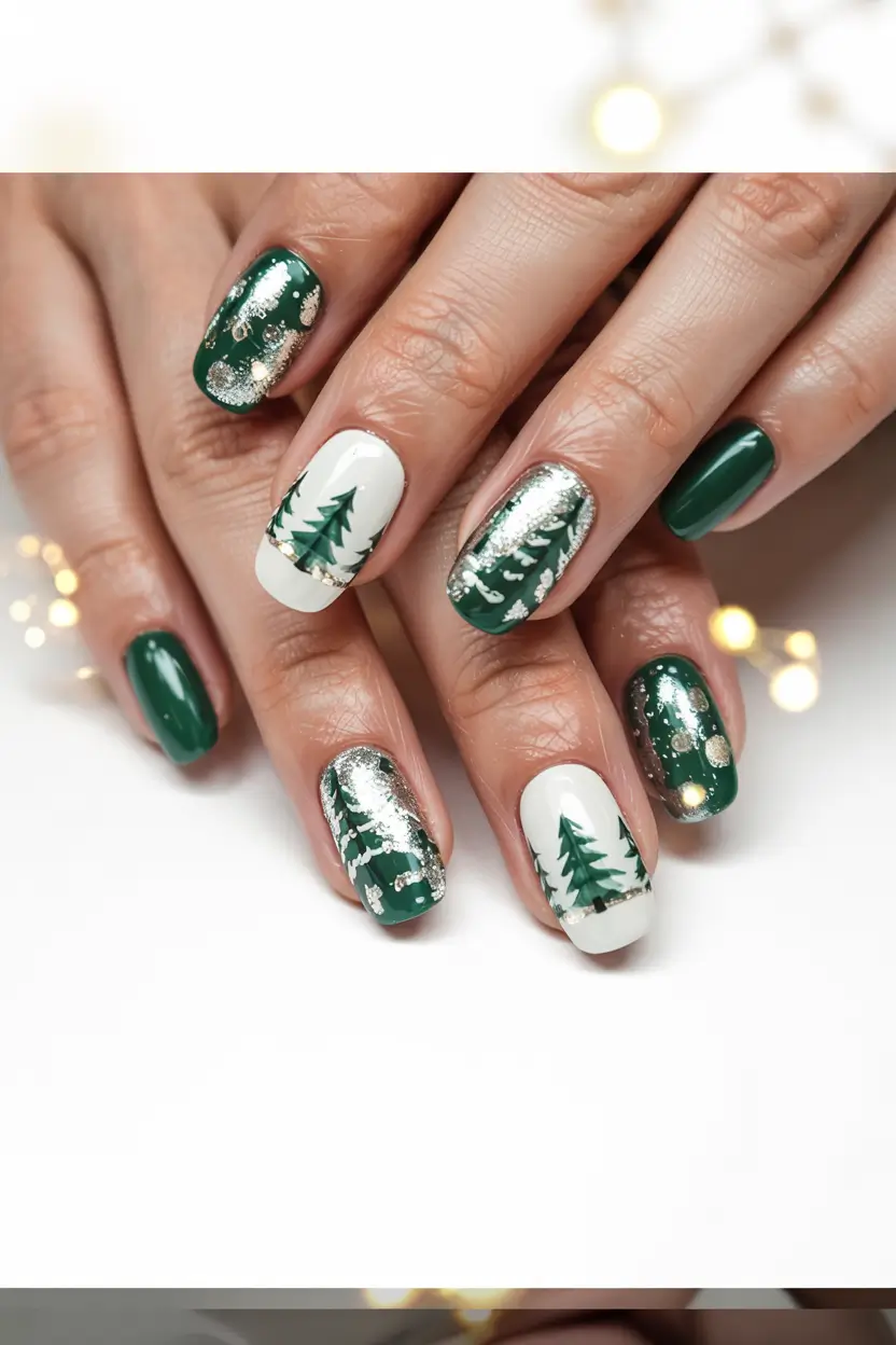 Christmas Tree Nails 2025 Evergreen Elegance