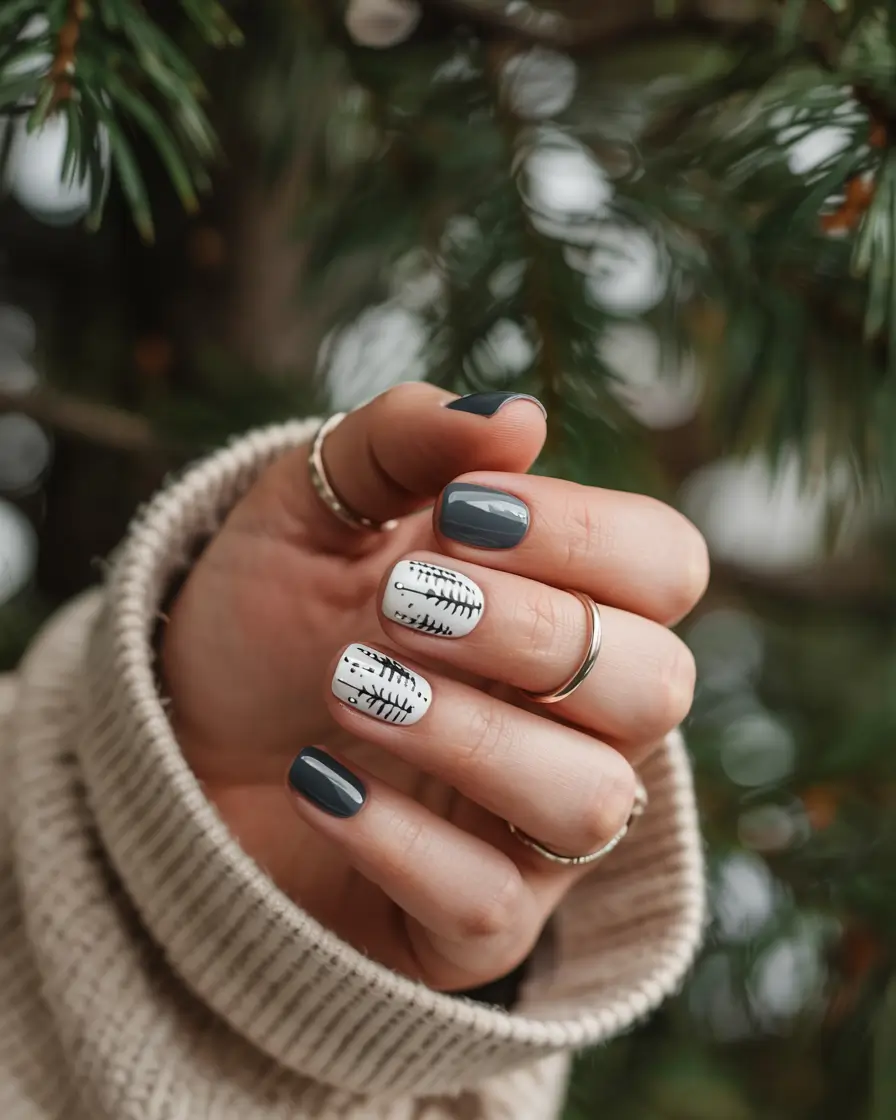 Christmas Tree Nails 2025 Nordic Calm
