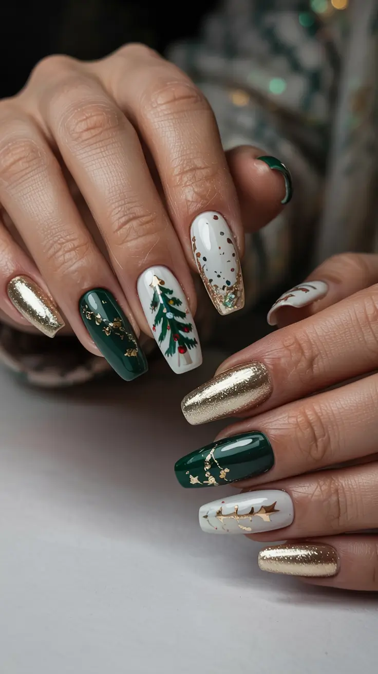 Christmas Tree Nails 2025 Golden Fir Magic