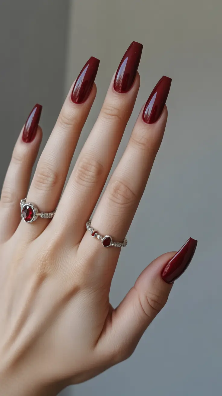 coffin nails designs for winter Garnet Nights