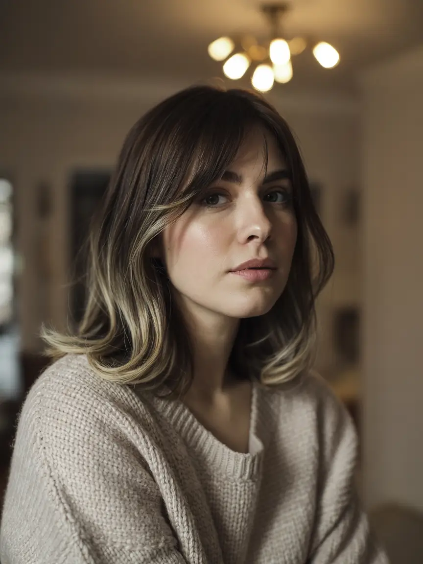 cute winter haircuts ideas 2025 2026 Soft Blonde Balayage Lob