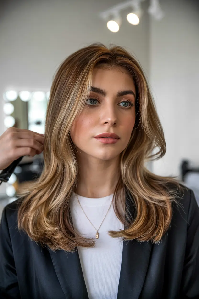 cute winter haircuts ideas 2025 2026 Modern Honey Blonde Layers