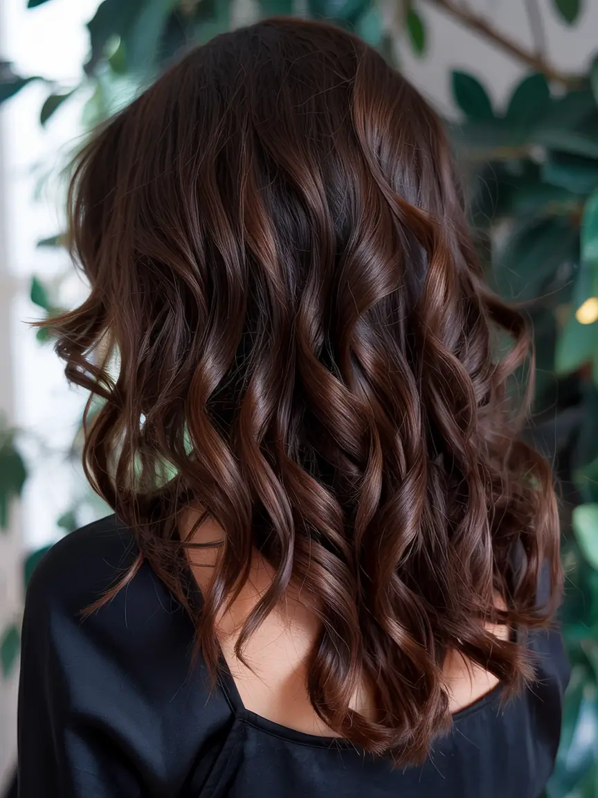 dark winter hair color chocolate brown Classic Chocolate Brown Waves