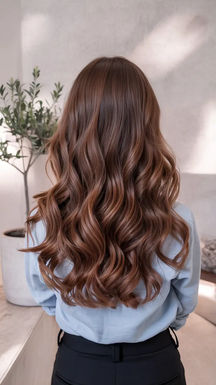 dark winter hair color chocolate brown Rich Cinnamon Glow
