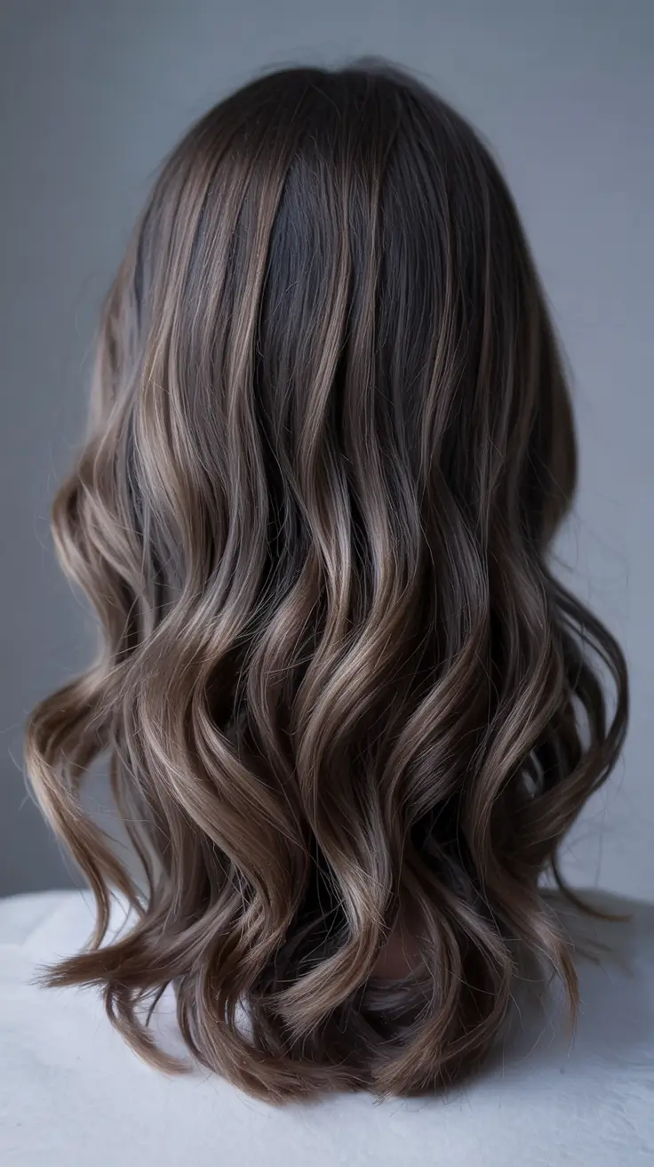 dark winter hair color ideas balayage Mushroom Brown Elegance