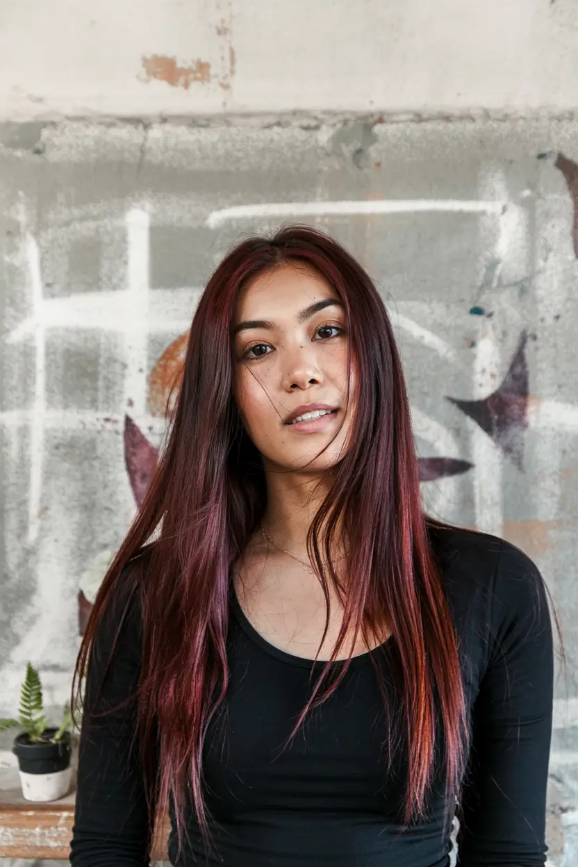 dark winter hair color red Crimson Espresso Shine
