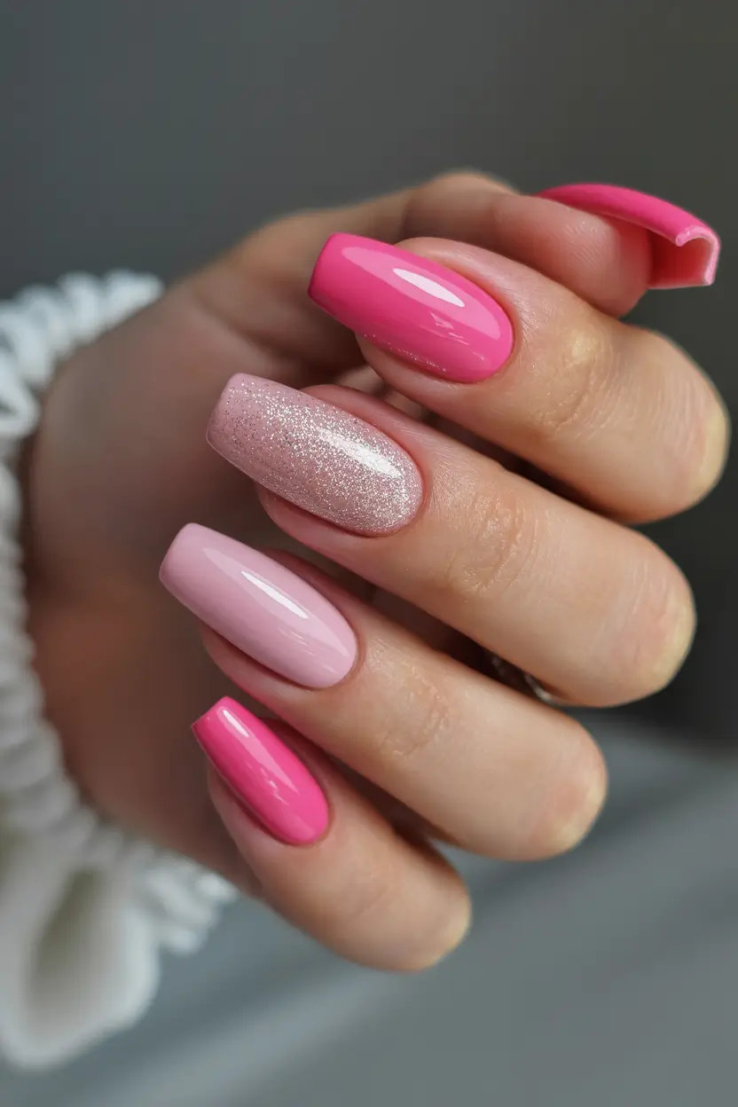 pink nail polish colors shades Pink Frost and Blush Glow