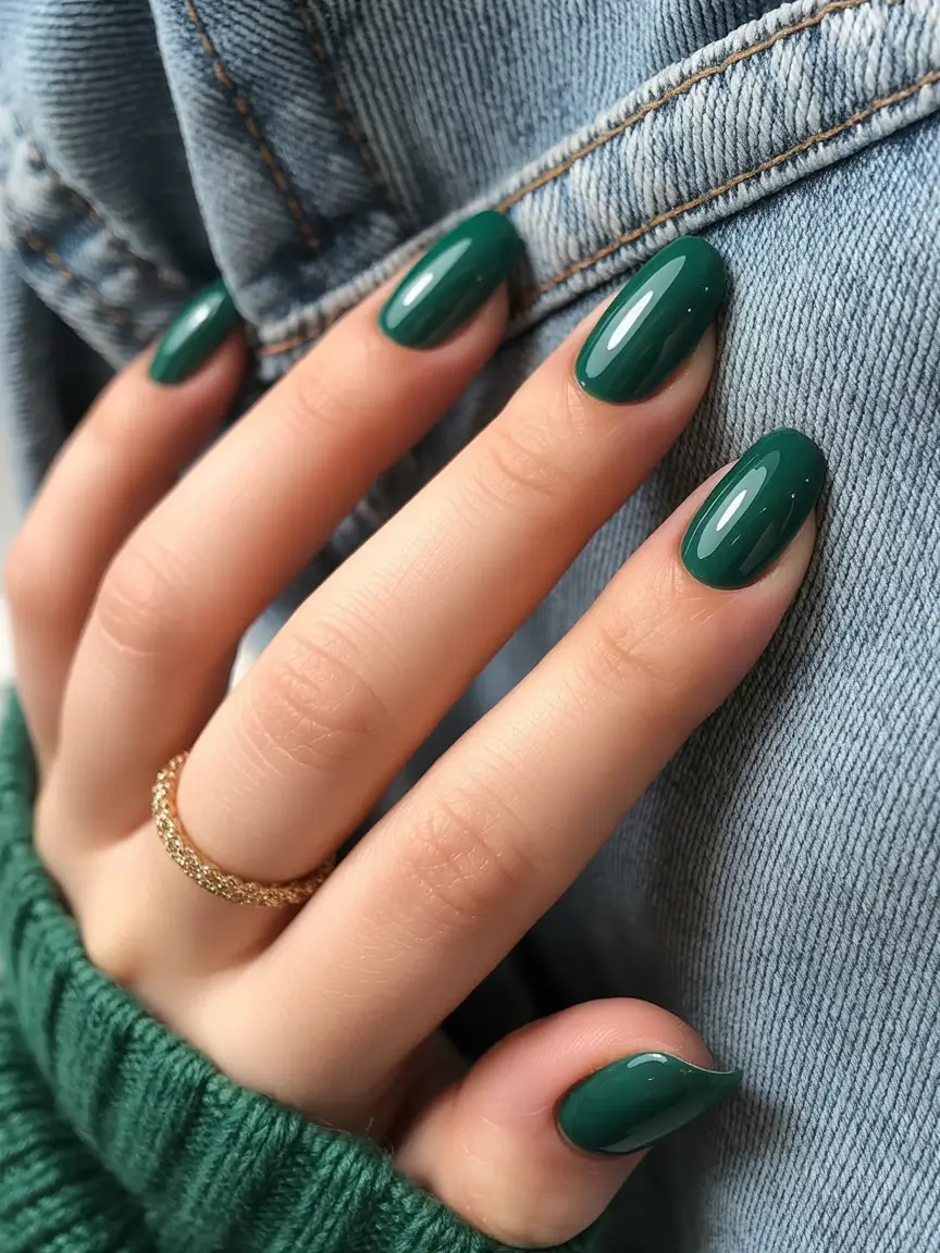 nail colors shades of green Evergreen Minimalism