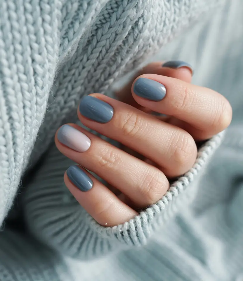 light blue nail colors shades Frosted Blue Serenity